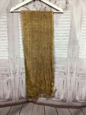 Eternal Threads Naturally Dyed Wild Silk Scarf Handmade Tan 10x34 NWT
